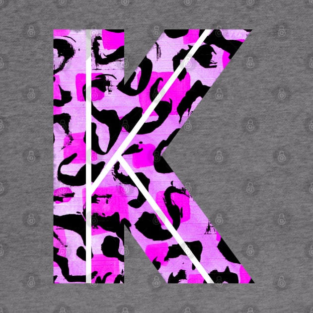 Abstract Letter K Watercolour Leopard Print Alphabet by Squeeb Creative